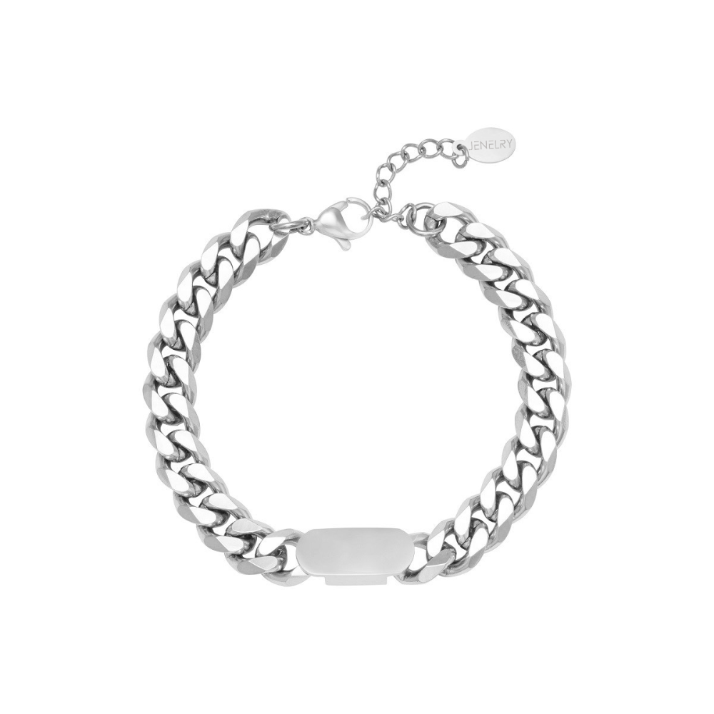 Deze grove schakelarmband is gemaakt van stainless steel, hierdoor is hij nikkelvrij, hypoallergeen en waterproof. De armband is verkrijgbaar in het goud en in het zilver. Bestel de armband nu op www.jenelry.com