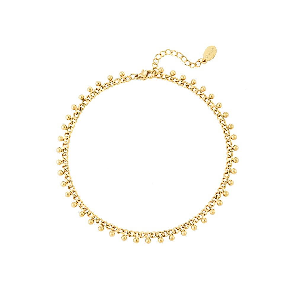 Waterproof gouden armband Dancing Dots, subtiele armband in het goud, gemaakt van stainless steel. De armband is waterproof en verkleurt niet.