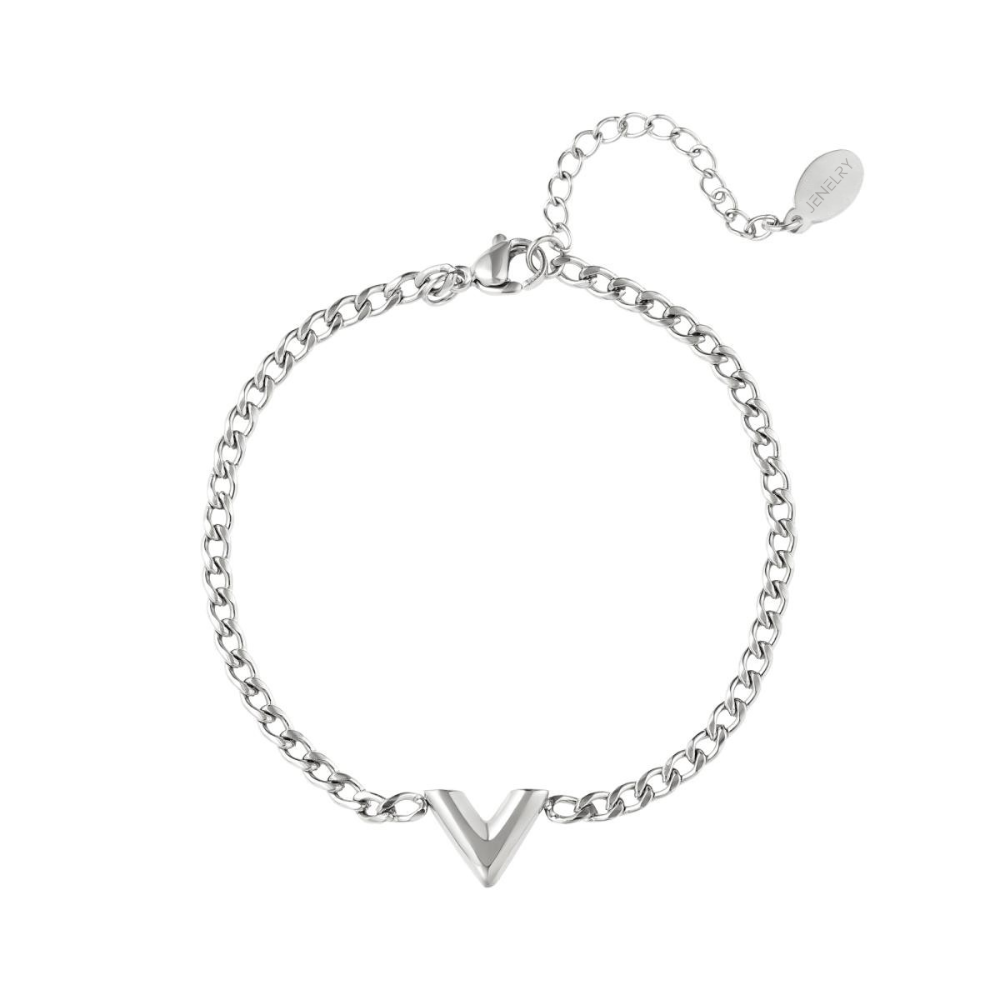 Deze Stainless Steel schakelarmband heeft een V in het midden van de armband. De armband is gemaakt van Stainless Steel, hierdoor is hij waterproof, nikkelvrij en hypoallergeen. De armband verkleurt niet als hij in aanraking komt met water, de armband V is verkrijgbaar in het goud en in het zilver. Bestel de armband nu op www.jenelry.com