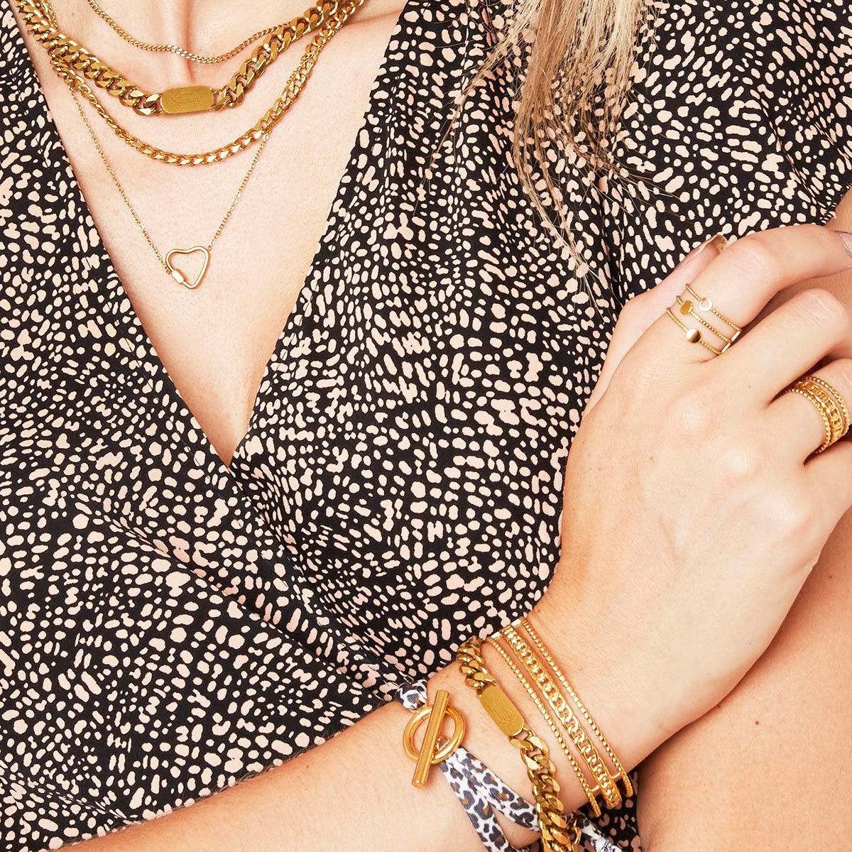 Armband Chunky Chain Babe Goud
