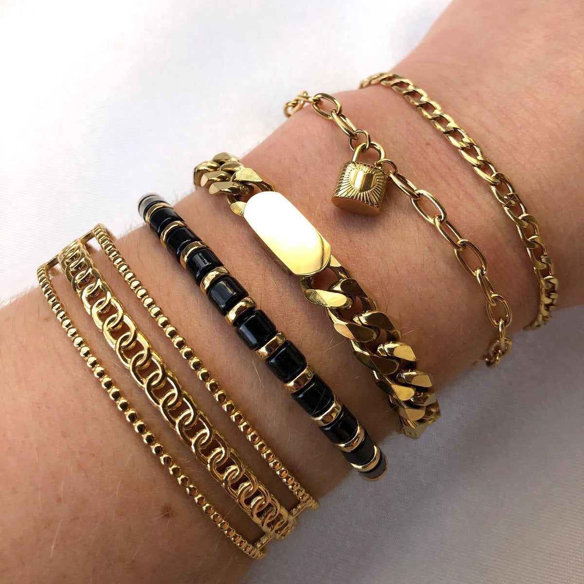 Armband Chunky Chain Babe Goud