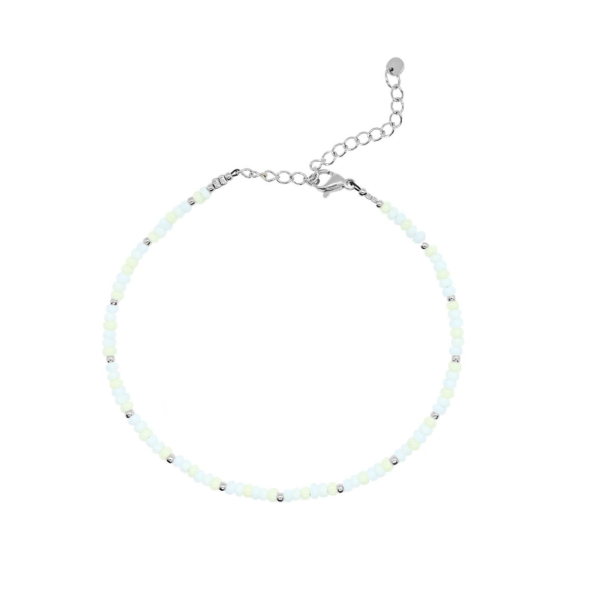 Enkelband Soft Yellow Zilver