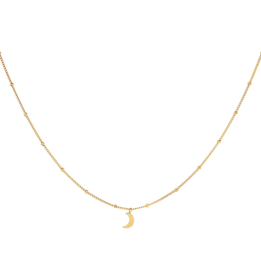 Waterproof ketting goud, subtiele ketting met maan bedel. Ketting met maantje, gouden ketting die niet verkleurt. Ketting goud met bedel. Subtiele gouden ketting met maantje.