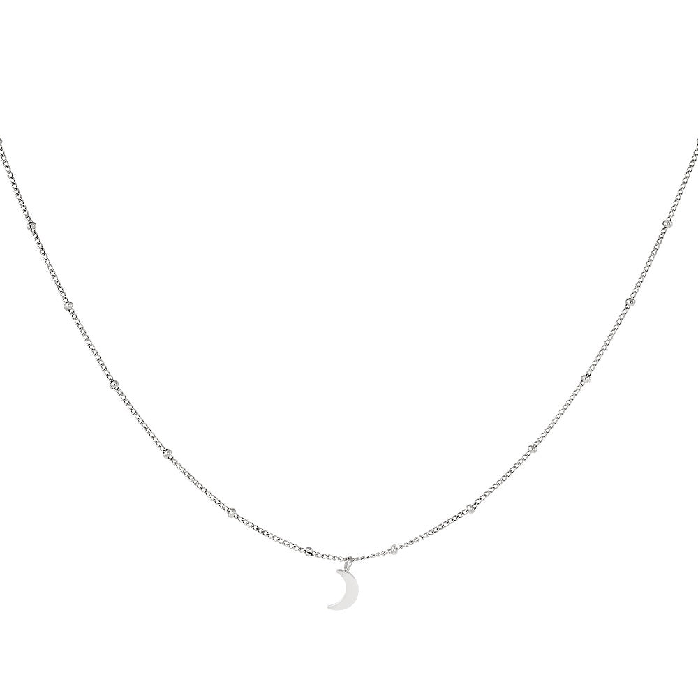 Waterproof ketting zilver, subtiele ketting met maan bedel. Ketting met maantje, zilveren ketting die niet verkleurt. Ketting zilver met bedel. Subtiele zilveren ketting met maantje.