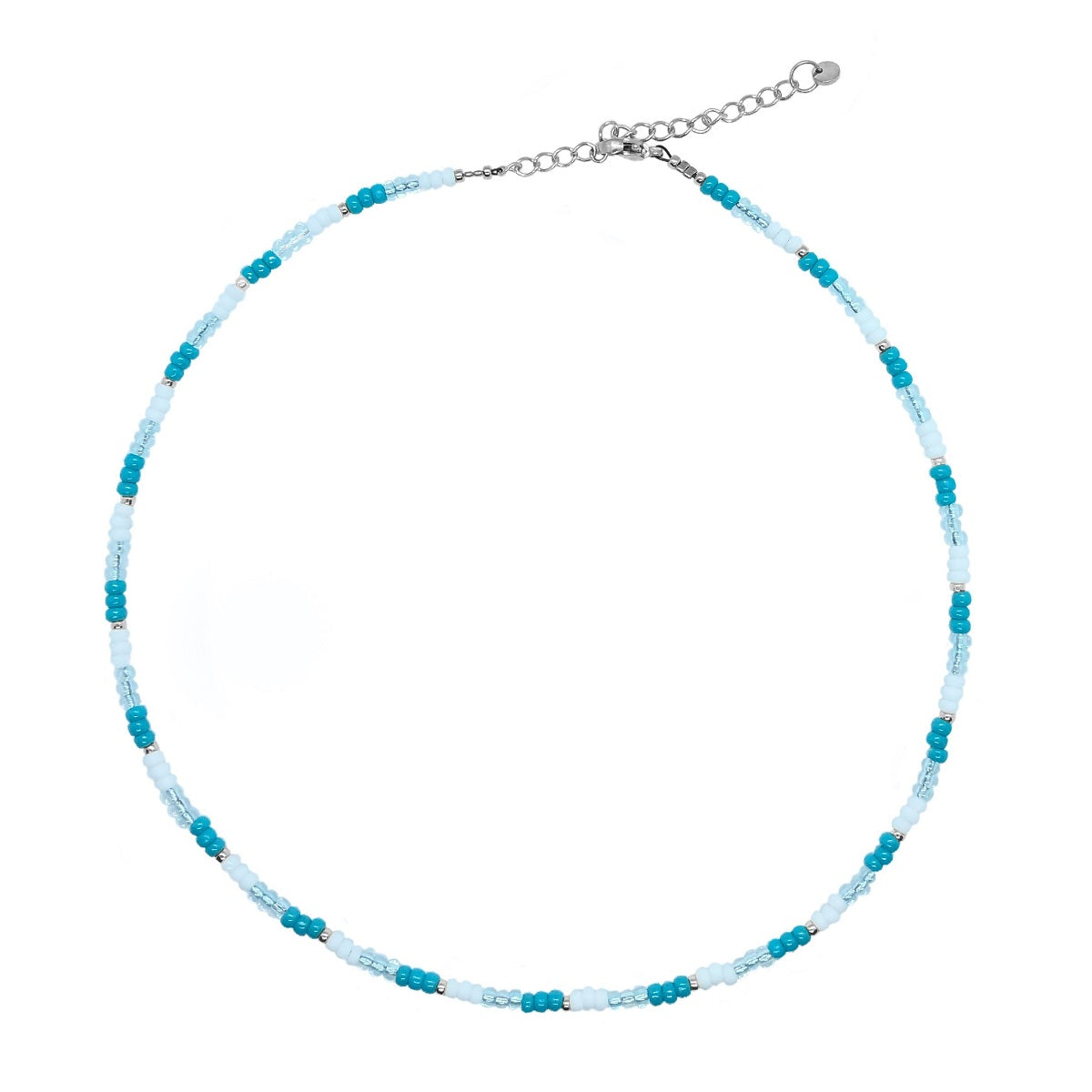 Glaskralen ketting Vitamin Sea, rocailles van de hoogste kwaliteit gecombineerd tot een zeeblauwe ketting. Nu online op www.jenelry.com