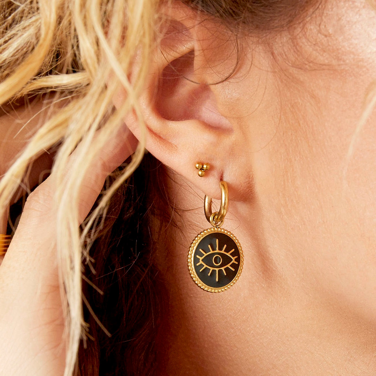 Oorbellen Triple Dots Goud