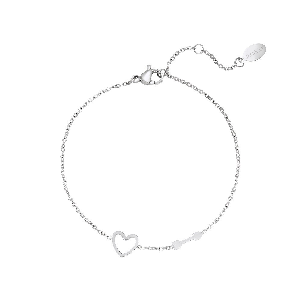 Stainless Steel armband Cupid is een subtiel armbandje met een fijne schakel en een hartje en pijltje. Deze armband is waterproof, nikkelvrij en hypoallergeen. Bestel de armband nu op www.jenelry.com